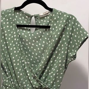 Crossover polka dot jumpsuit